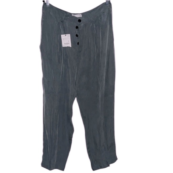 Zara Gray Buttoned Women's Pants - Picture 1 of 13